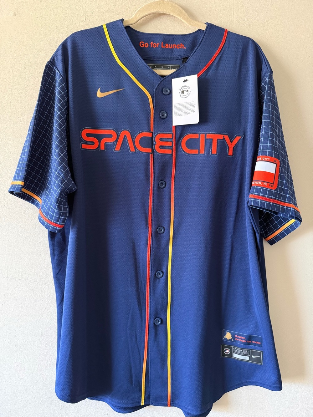 NWT Nike MLB Houston Astros Navy “Go for Launch” Space City Jersey Size: XL
